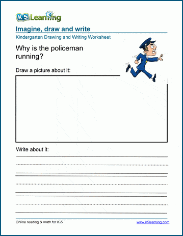 Draw and write worksheet: Why is the policeman running?