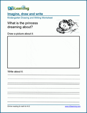Draw and write worksheet: What is the princess dreaming about?