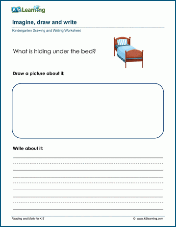 What is hiding under the bed?  - Draw & Write Worksheet