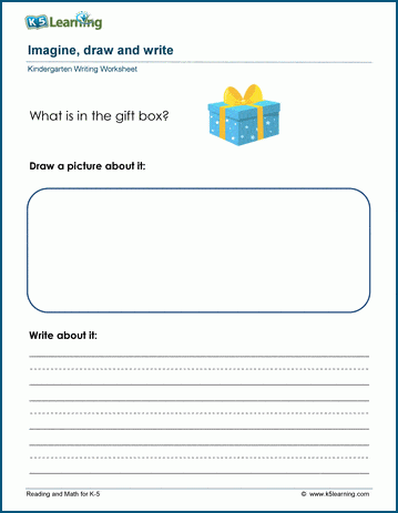 What is in the gift box? - Draw & Write Worksheet