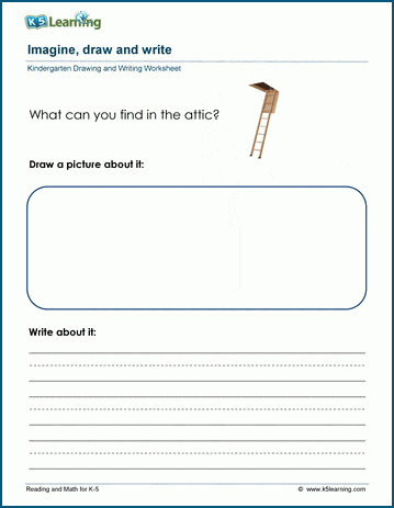 What can you find in the attic? - Draw & Write Worksheet