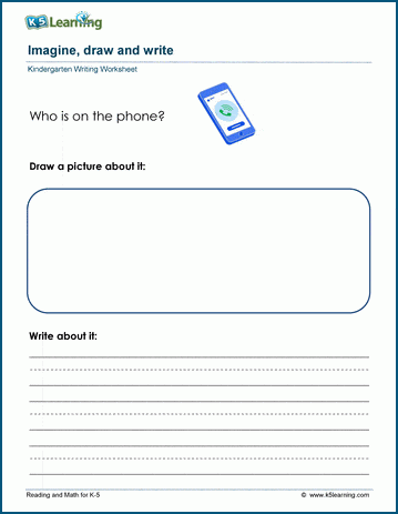 Who is on the phone? - Draw & Write Worksheet