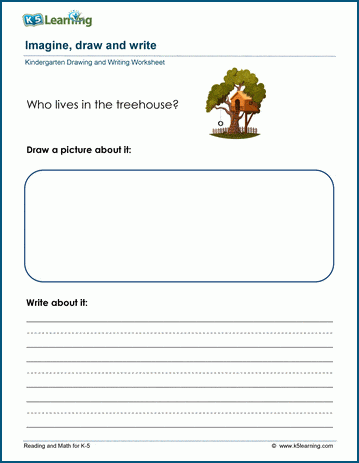 Who lives in the treehouse? - Draw & Write Worksheet