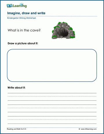 What is in the cave? - Draw & Write Worksheet