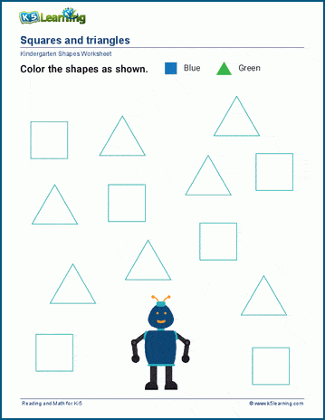 Find and color shapes worksheet