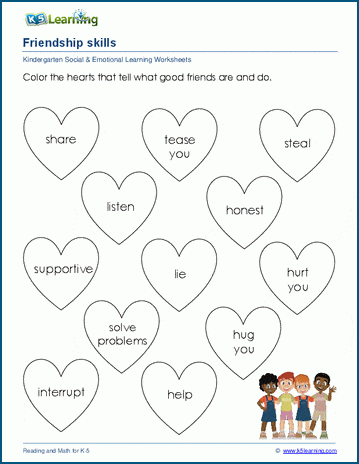 Friendship and conflict resolution worksheets