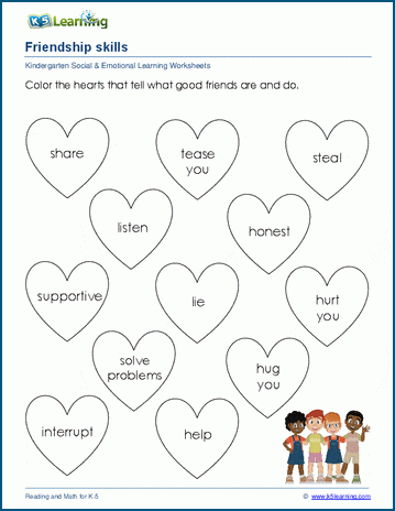 Friendship and resolving conflict worksheets | K5 Learning