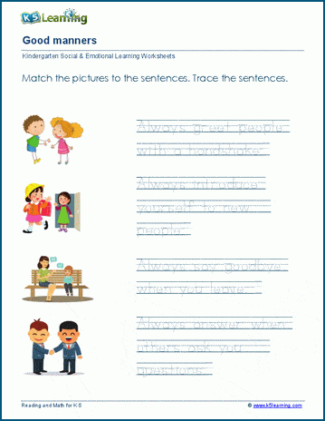 Good manners worksheets