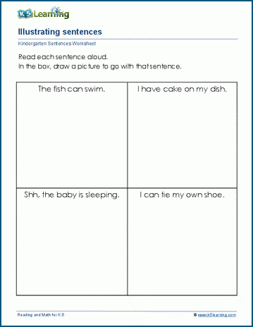 Illustrating sentences worksheet