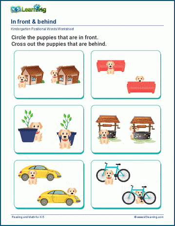 In Front & Behind Worksheets worksheets | K5 Learning