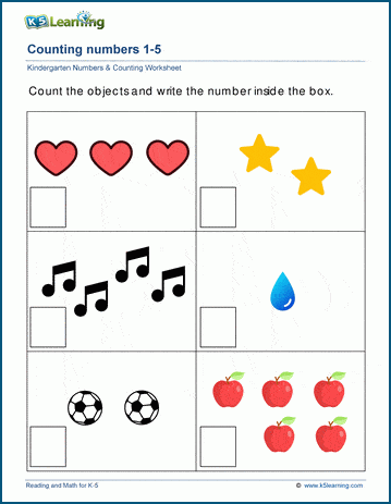 Sample Kindergarten Counting Worksheet