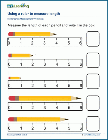 Free Preschool Kindergarten Measurement Worksheets Printable K5 Learning