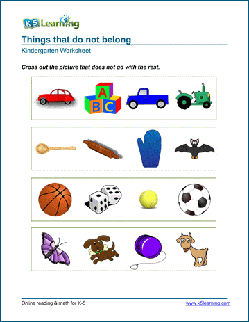 Free Preschool & Kindergarten Opposites Worksheets - Printable | K5 Learning