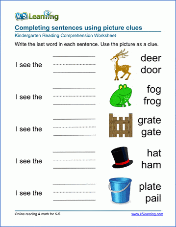 k5 learning picture clues