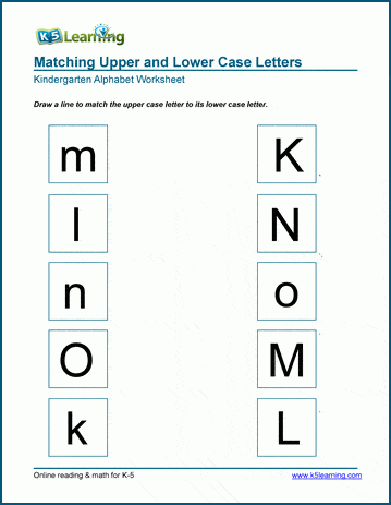 Matching upper and lower case K, L, M, N, O