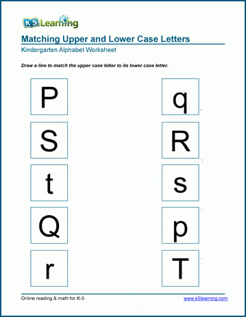 Matching upper and lower case P, Q, R, S, T
