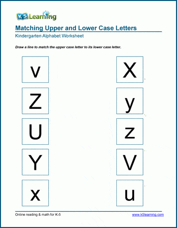 Matching upper and lower case U, V, X, Y, Z
