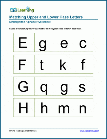 Upper and lower case E, F, G, H