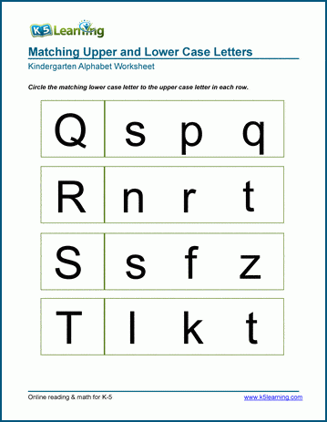 Upper and lower case Q, R, S, T