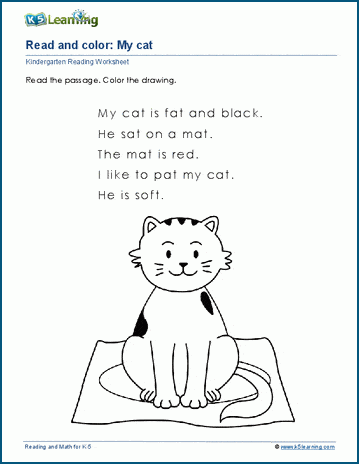 Read and color worksheets