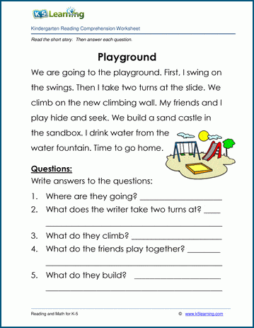 Playground - Children's Stories and Reading Worksheets