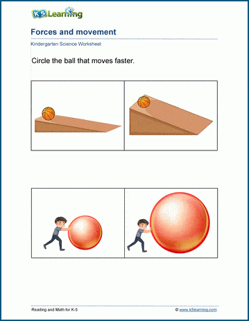 Forces and movement worksheets