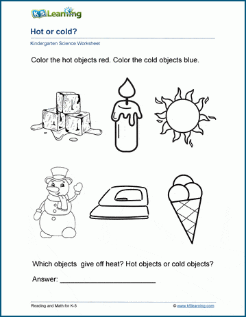 hot or cold worksheets k5 learning