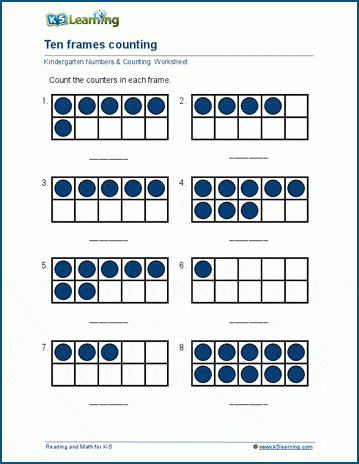 Ten Frame Worksheets for Kindergarten and Grade 1