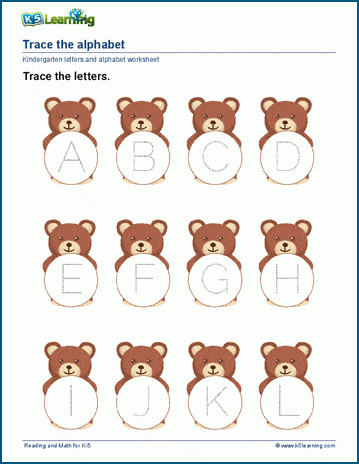 Tracing the alphabet worksheet