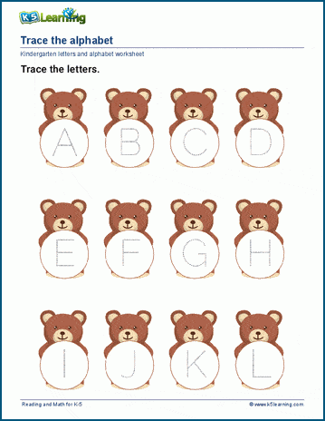 tracing letters a z worksheets