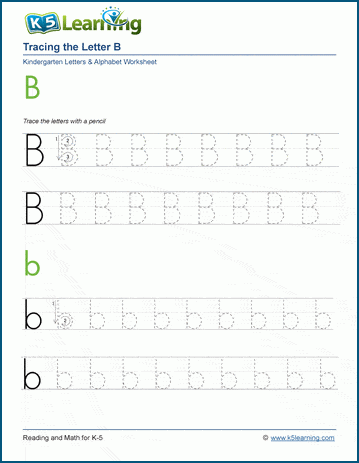 Tracing letters worksheet: Letter B b