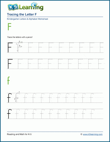 Tracing The Letter F F