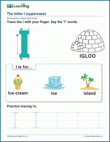 The Letter I Worksheet | K5 Learning