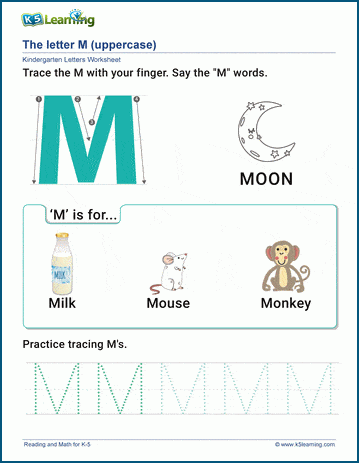 The Letter M Worksheet | K5 Learning