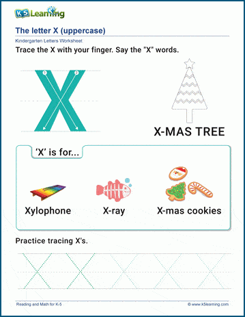 The Letter X Worksheet | K5 Learning
