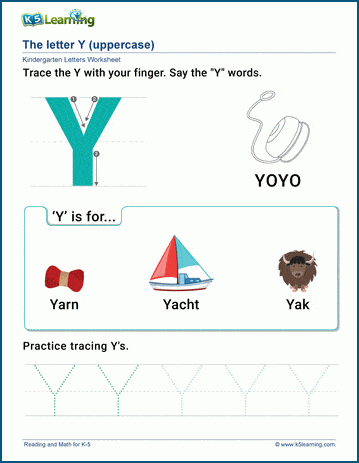 The Letter Y Worksheet | K5 Learning