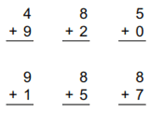 Addition facts vertical example