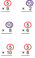 Multiplication facts - pairs of focus numbers example