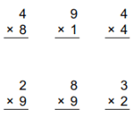 Multiplication facts practice example