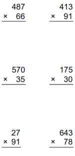 Multiply in columns example