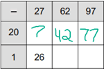 Subtraction tables example