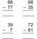 Subtraction without regrouping example