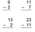 Subtraction facts practice example