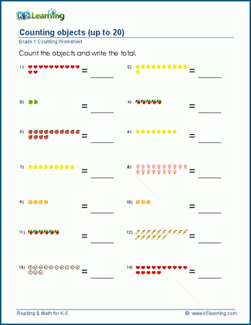 Count objects to 20