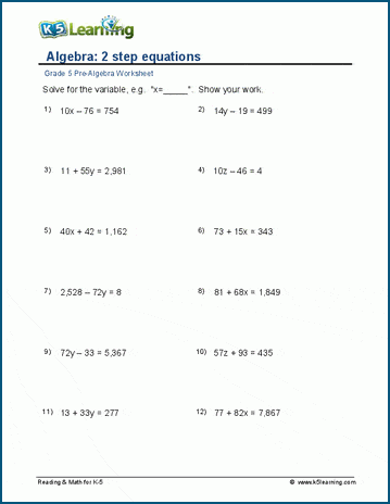 2-sided equations worksheets