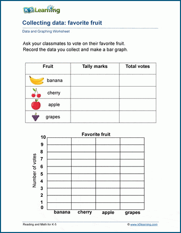 Grade 1 collecting data worksheets