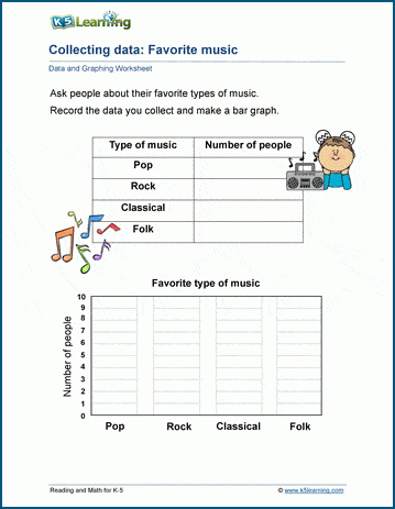 Data collection worksheets for grade 2