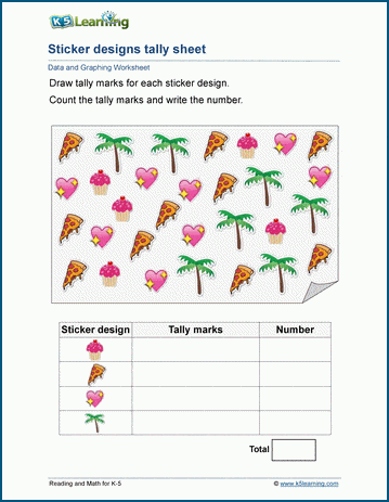 Tally sheets worksheets for grade 2