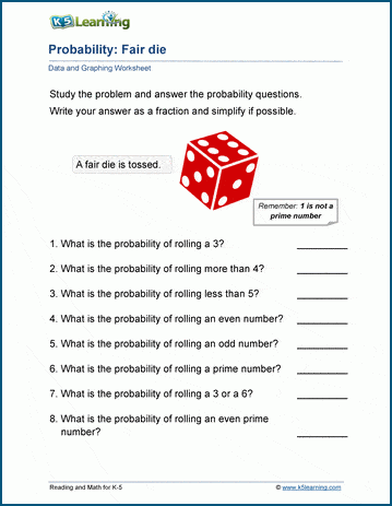 problem solving probability worksheet