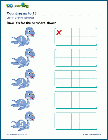Counting in sequence 1-10 Worksheet